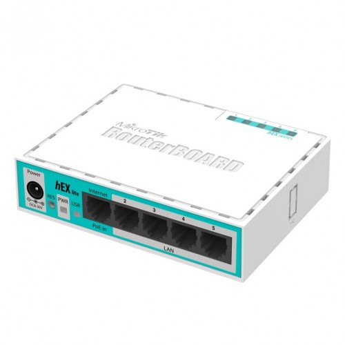 RouterBOARD RB750r2 (hEX lite) Ethernet Router• 1Core QCA9533 850MHz CPU